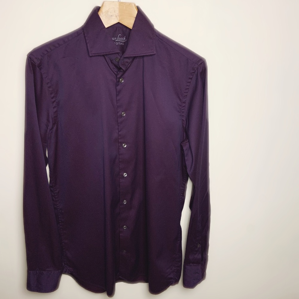 Van Laack Royal Purple Work Shirt Size Small